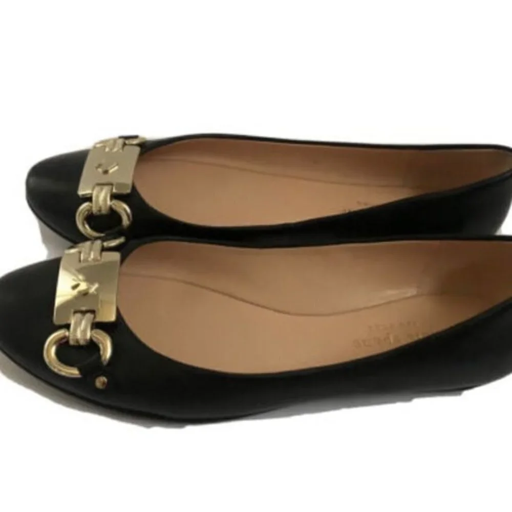 Kate Spade Women's Shoes 6B Black Leather Ballet Flat slip ons
